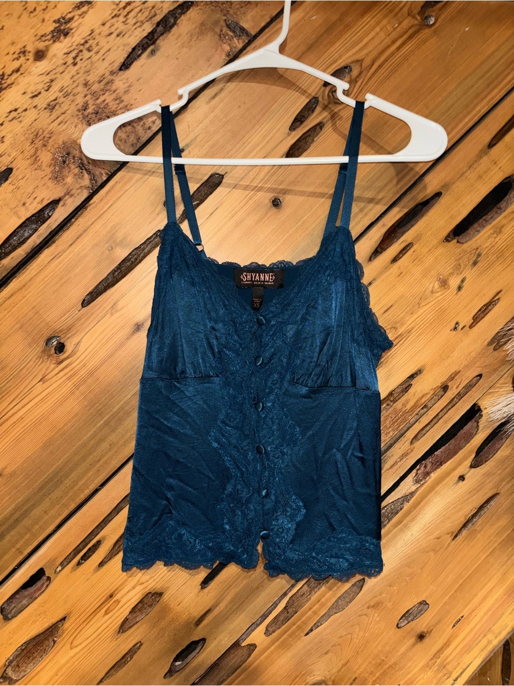 Shyanne Deep Teal Lace lined button Front Camisole